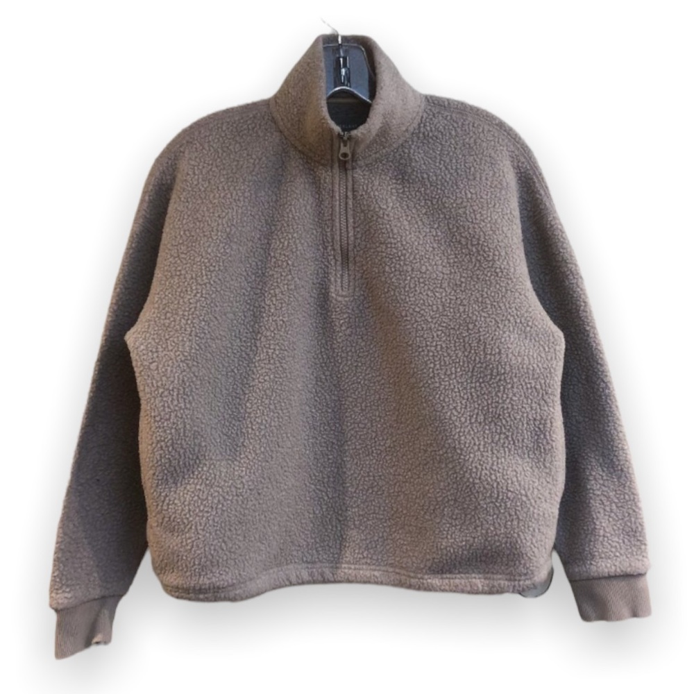 Everlane ReNew Recycled Polyester Cream Sherpa Quarter Zip Pullover Top Small